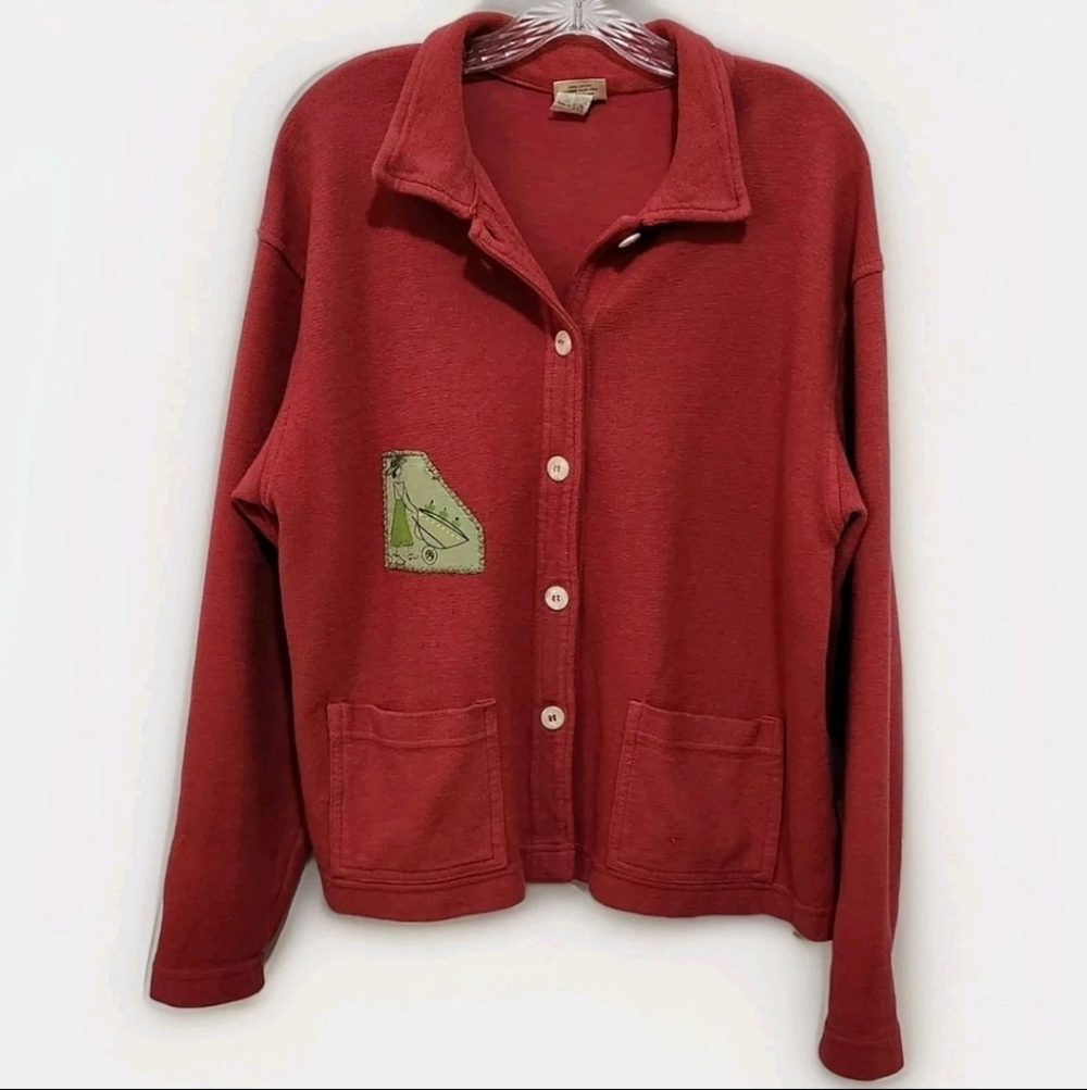 Vtg 90s Primitive Twig Women's M Cardigan Art To Wear Oversized Cabincore